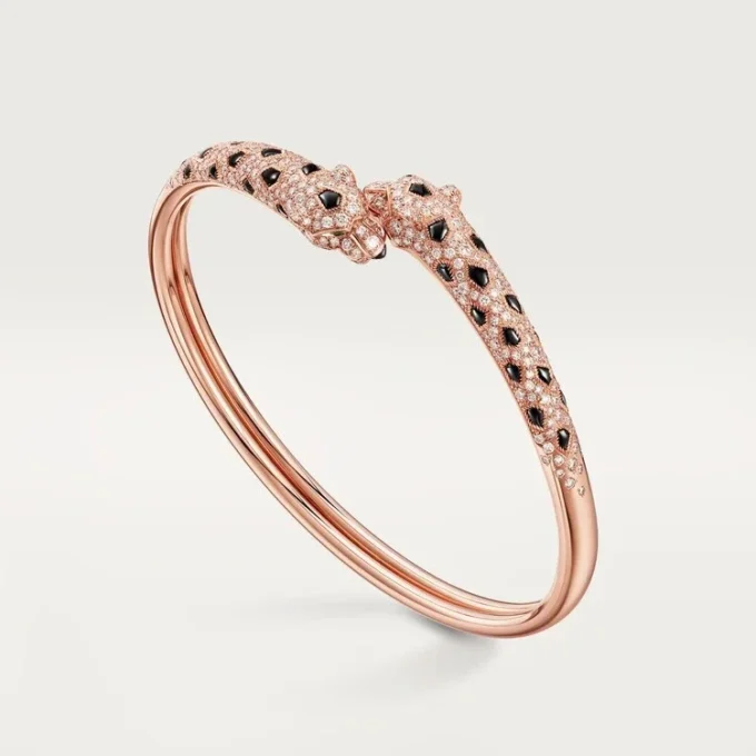 Panthere De Cartier-armband, klein model, half bezet