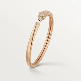 Panthere De Cartier-armband, klein model, half bezet