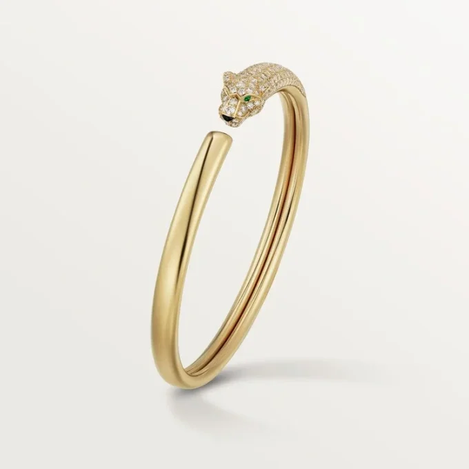 Panthere De Cartier-armband, klein model, half bezet