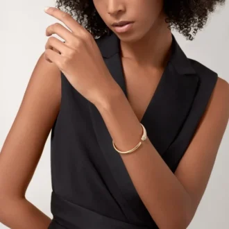 Panthere De Cartier-armband, klein model, half bezet