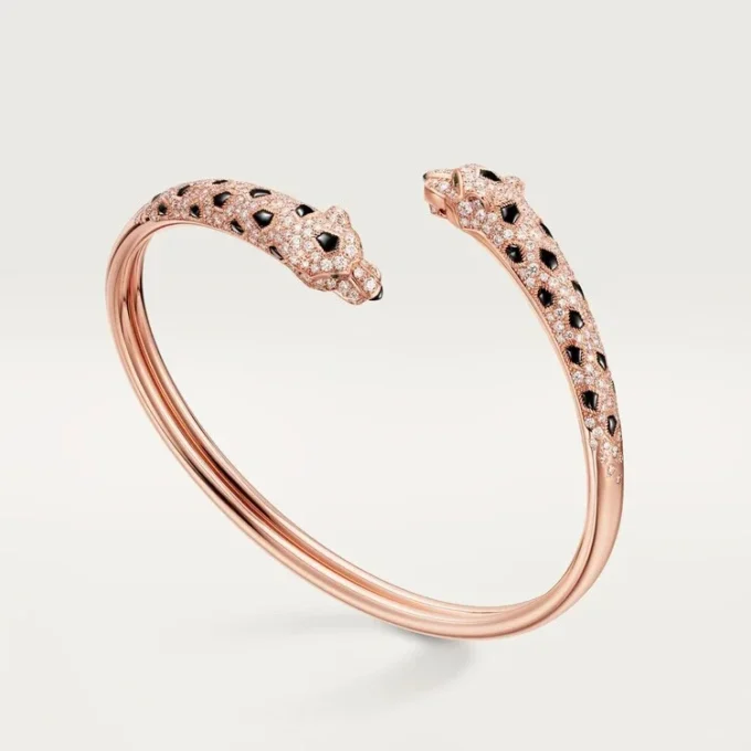 Panthere De Cartier-armband, klein model, half bezet