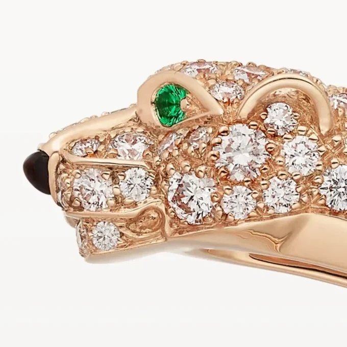 Panthere De Cartier-armband, klein model, half bezet