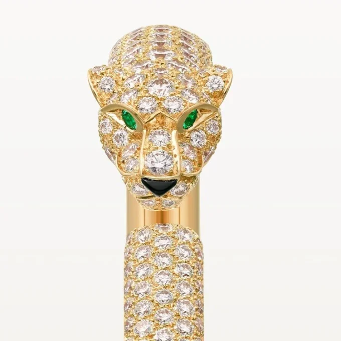 Panthere De Cartier-armband, klein model, half bezet