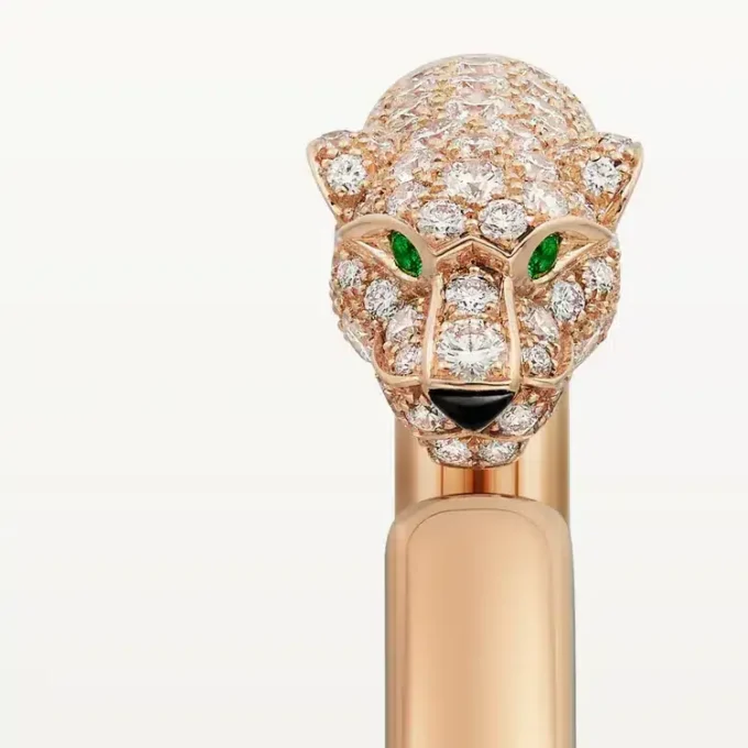 Panthere De Cartier-armband, klein model, half bezet