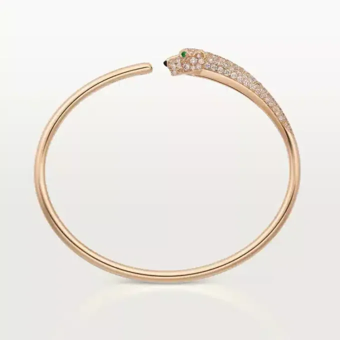 Panthere De Cartier-armband, klein model, half bezet