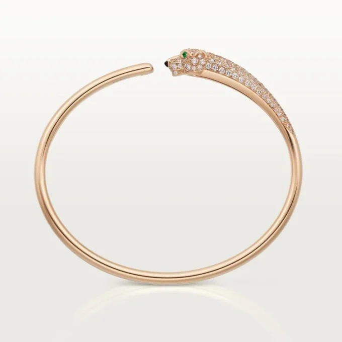 Panthere De Cartier-armband, klein model, half bezet