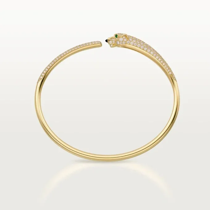 Panthere De Cartier-armband, klein model, half bezet