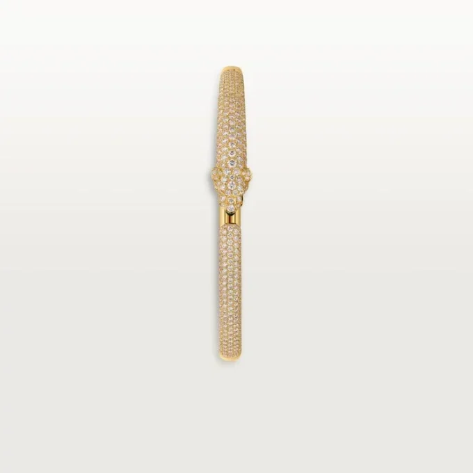 Panthere De Cartier-armband, klein model, half bezet