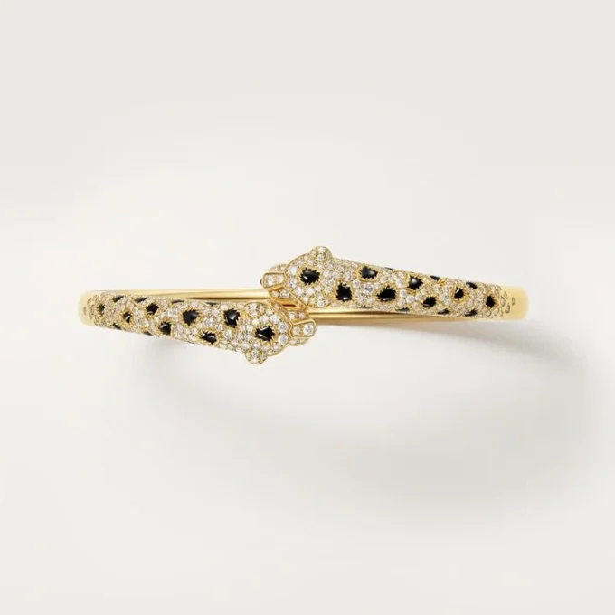 Panthere De Cartier-armband, klein model, half bezet