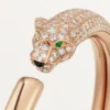 Panthere De Cartier-armband, klein model, half bezet