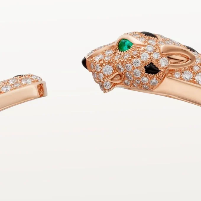 Panthere De Cartier-armband, middelgroot model, half bezet