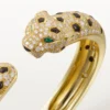 Panthere De Cartier-armband, middelgroot model, half bezet