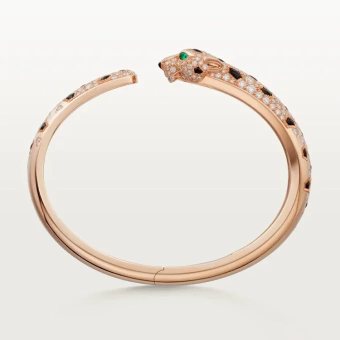 Panthere De Cartier-armband, middelgroot model, half bezet