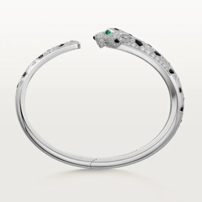 Panthere De Cartier-armband, middelgroot model, half bezet