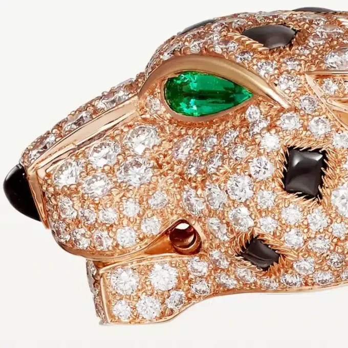 Panthere De Cartier-armband, obsidiaan, bezet
