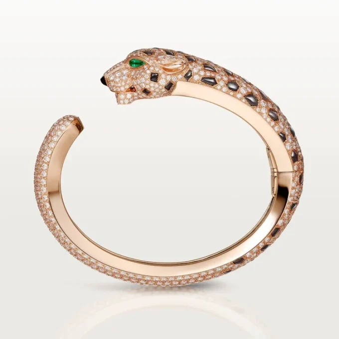 Panthere De Cartier-armband, obsidiaan, bezet