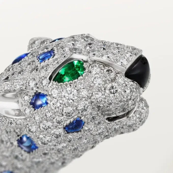 Panthere De Cartier-armband, saffier, bezet