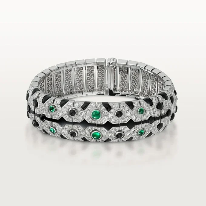 Panthere De Cartier-armband, smaragd, bezet