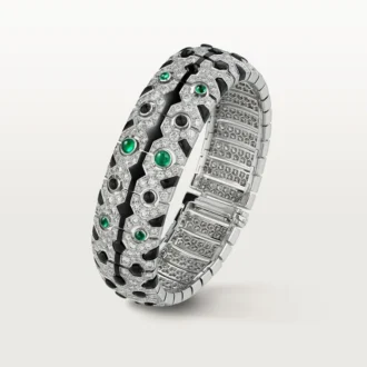 Panthere De Cartier-armband, smaragd, bezet