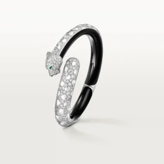Panthere De Cartier-armband, zwart gelakt, bezet