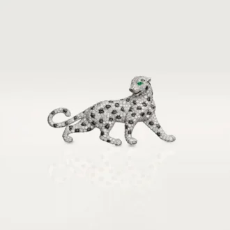 Panthere De Cartier-broche – Witgoud, smaragden, onyx, diamanten – Cartier