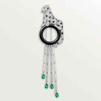 Panthere De Cartier-broche – Witgoud, smaragden, onyx, diamanten – Cartier