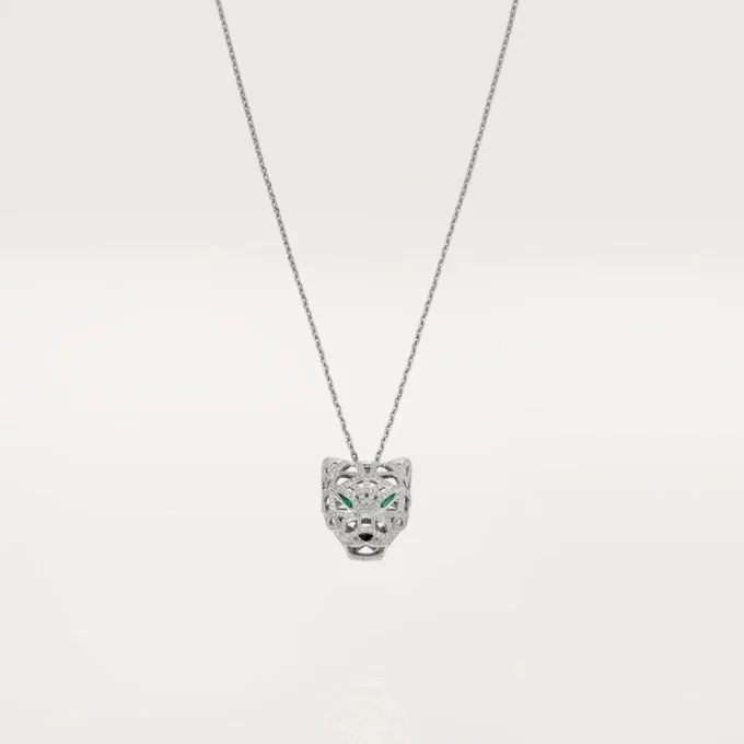Panthere De Cartier-halsketting – Witgoud, smaragden, diamanten, onyx – Cartier
