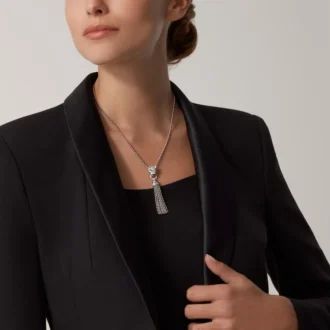 Panthere De Cartier-halsketting – Witgoud, zwarte lak, smaragden, onyx, diamanten – Cartier