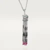 Panthere De Cartier lange ketting, robijn, multi-wear, groot model, bezet