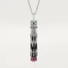 Panthere De Cartier lange ketting, robijn, multi-wear, groot model, bezet