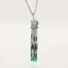 Panthere De Cartier lange ketting, smaragdgroen, multi-wear, groot model, bezet