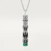 Panthere De Cartier lange ketting, smaragdgroen, multi-wear, groot model, bezet