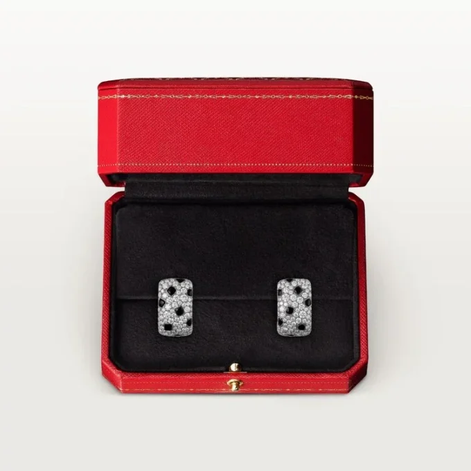 Panthere De Cartier Oorbellen – Witgoud, Onyx, Diamanten – Cartier