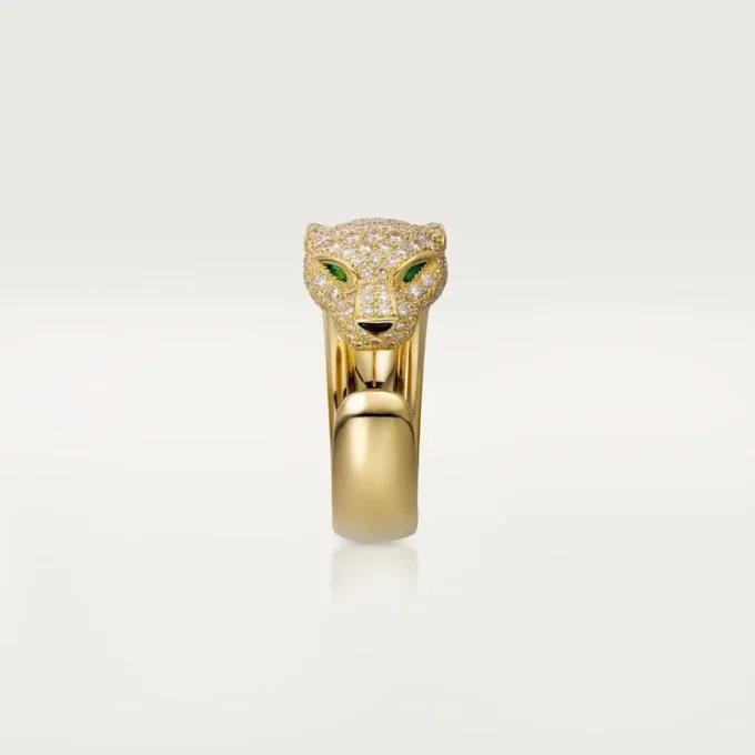 Panthere De Cartier-ring – geelgoud, diamanten, smaragden, onyx – Cartier