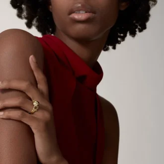 Panthere De Cartier-ring – geelgoud, lak, diamanten, tsavorietgranaat – Cartier
