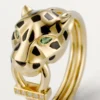 Panthere De Cartier-ring – geelgoud, lak, diamanten, tsavorietgranaat – Cartier