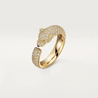 Panthere De Cartier-ring – geelgoud, smaragden, onyx, diamanten – Cartier