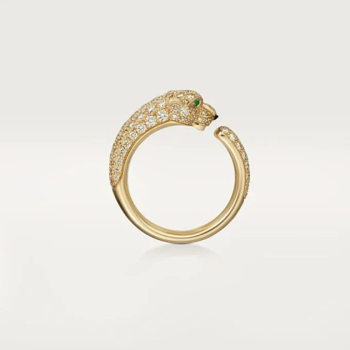 Panthere De Cartier-ring – geelgoud, smaragden, onyx, diamanten – Cartier
