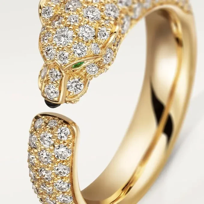 Panthere De Cartier-ring – geelgoud, smaragden, onyx, diamanten – Cartier