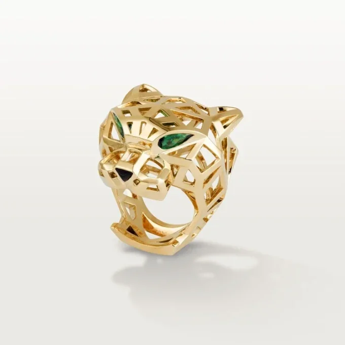 Panthere De Cartier-ring – geelgoud, tsavorietgranaten, onyx – Cartier