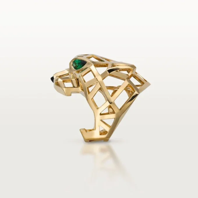 Panthere De Cartier-ring – geelgoud, tsavorietgranaten, onyx – Cartier