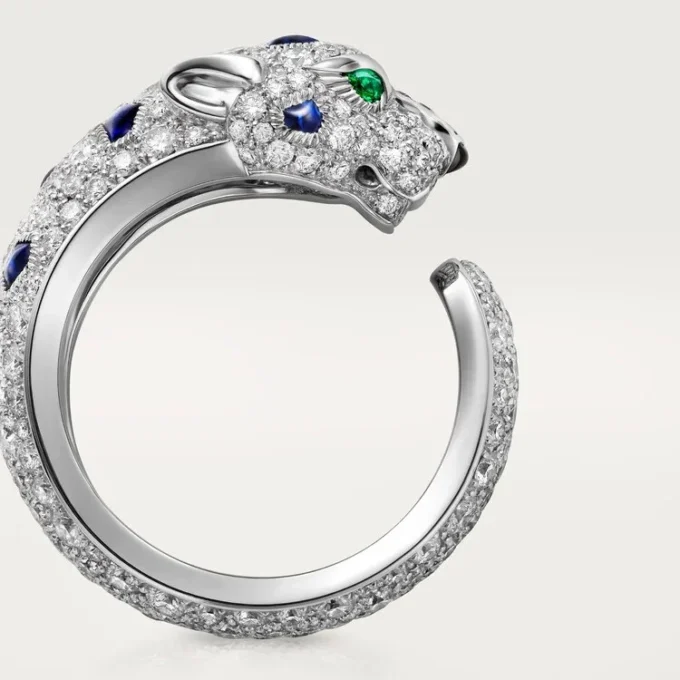 Panthere De Cartier-ring, middelgroot model, half bezet