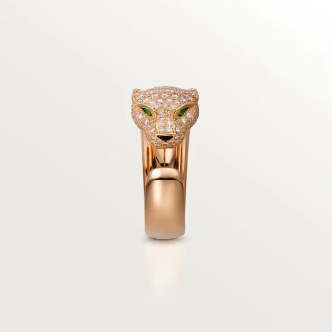 Panthere De Cartier-ring – Roségoud, diamanten, smaragden, onyx – Cartier