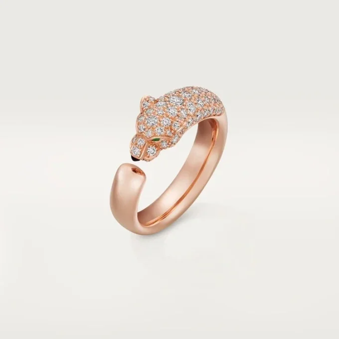 Panthere De Cartier-ring – roségoud, onyx, smaragden, diamanten – Cartier