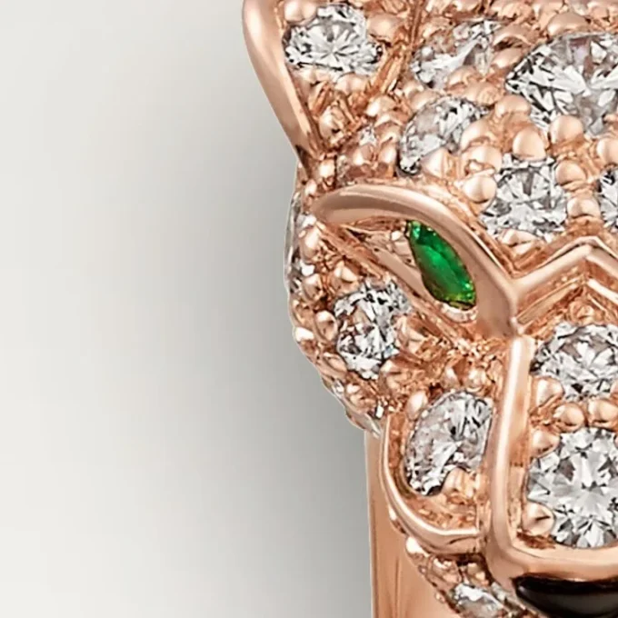 Panthere De Cartier-ring – roségoud, onyx, smaragden, diamanten – Cartier