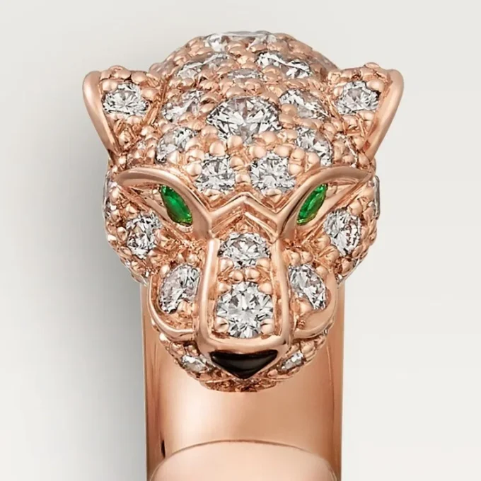 Panthere De Cartier-ring – roségoud, onyx, smaragden, diamanten – Cartier