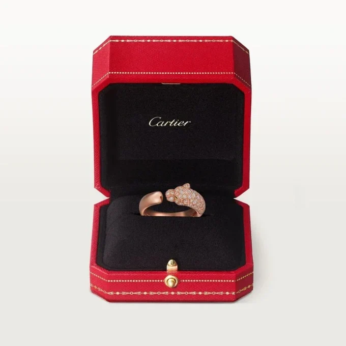 Panthere De Cartier-ring – roségoud, onyx, smaragden, diamanten – Cartier