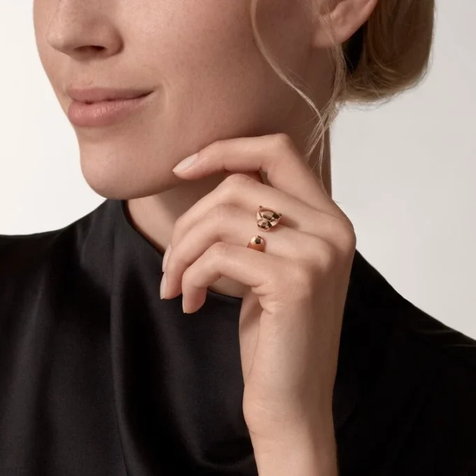 Panthere De Cartier-ring – Roségoud, tsavoriet-granaten, onyx – Cartier