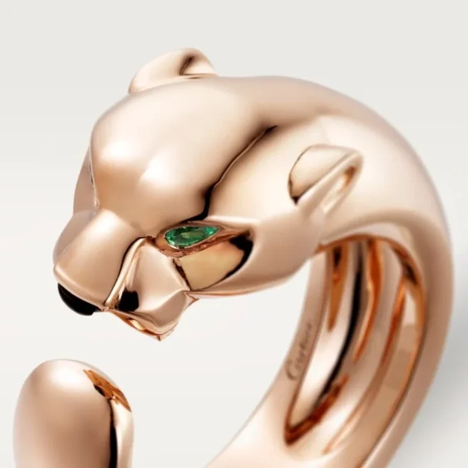 Panthere De Cartier-ring – Roségoud, tsavoriet-granaten, onyx – Cartier