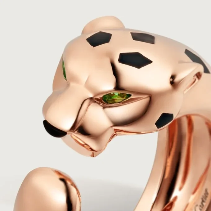Panthere De Cartier-ring – Roségoud, tsavoriet-granaten, onyx – Cartier